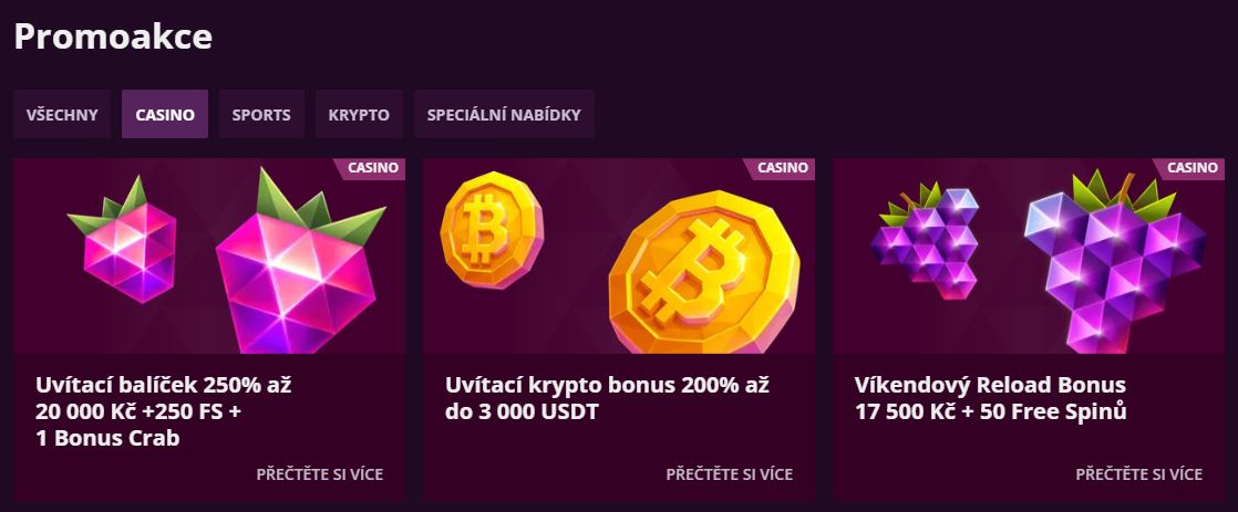 Získejte uvítací balíček 250% až 20 000 Kč plus 250 free spinů v Malina Casino